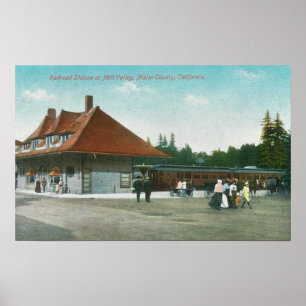 Buiten Uitzicht van het spoorwegstation Poster