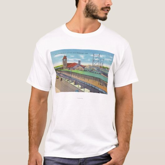 Buiten Uitzicht van het spoorwegstation T-shirt (Voorkant)
