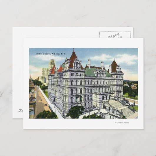 Buiten Uitzicht van het Staatsgebouw # Briefkaart (Voorkant / Achterkant)