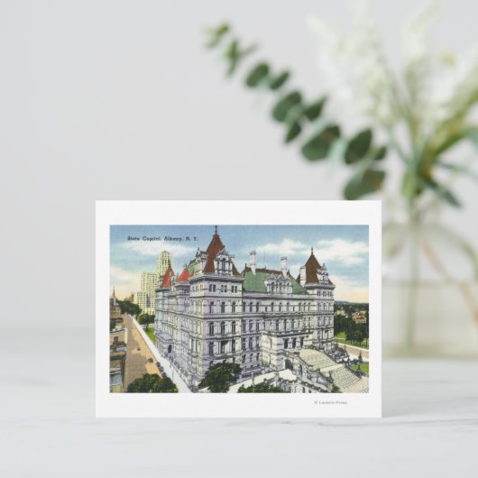 Buiten Uitzicht van het Staatsgebouw # Briefkaart (Staand voorkant)