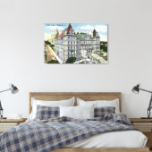 Buiten Uitzicht van het Staatsgebouw # Canvas Afdruk (Insitu (Slaapkamer))