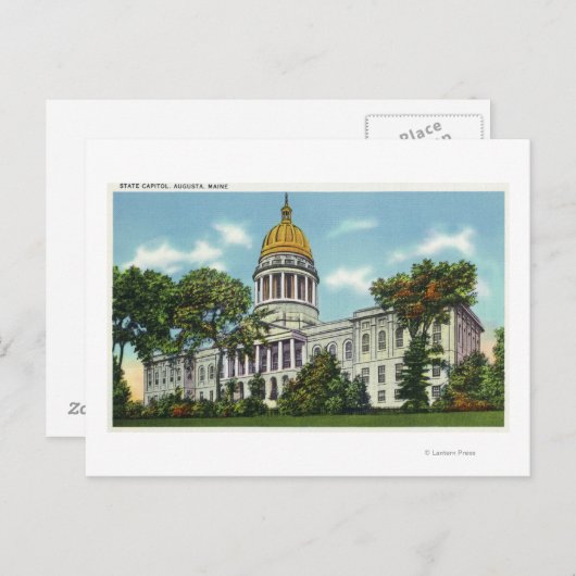 Buiten Uitzicht van het Staatsgebouw nr. 2 Briefkaart (Voorkant / Achterkant)