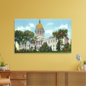 Buiten Uitzicht van het Staatsgebouw nr. 2 Canvas Afdruk (Insitu (Woonkamer))