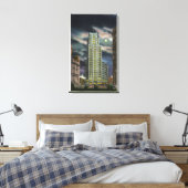 Buiten Uitzicht van het staatstowergebouw bij nach Canvas Afdruk (Insitu (Slaapkamer))