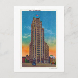 Buiten Uitzicht van het staatstowergebouw Briefkaart