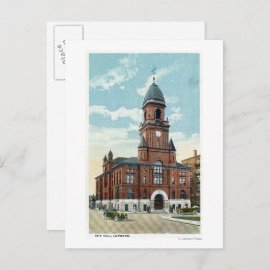 Buiten Uitzicht van het stadhuis Briefkaart (Voorkant / Achterkant)