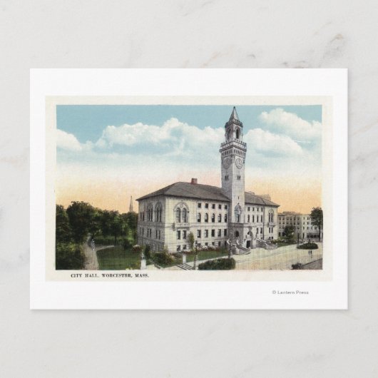 Buiten Uitzicht van het stadhuis Briefkaart (Voorkant)