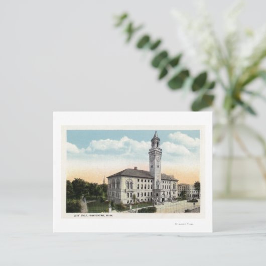 Buiten Uitzicht van het stadhuis Briefkaart (Staand voorkant)