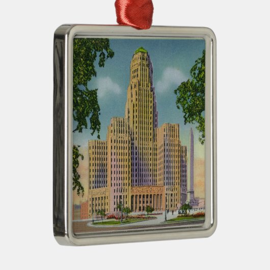 Buiten Uitzicht van het stadhuis en de McKinley Metalen Ornament (Rechts)