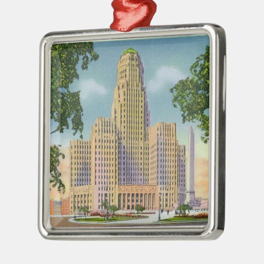 Buiten Uitzicht van het stadhuis en de McKinley Metalen Ornament (Links)