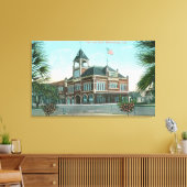 Buiten Uitzicht van het stadhuis Healdsburg, CA Canvas Afdruk (Insitu (Woonkamer))