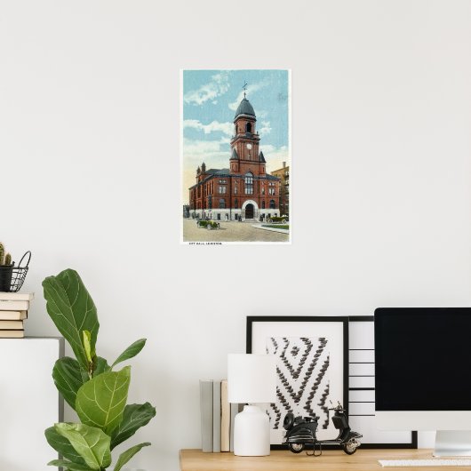 Buiten Uitzicht van het stadhuis Poster (Thuiskantoor)