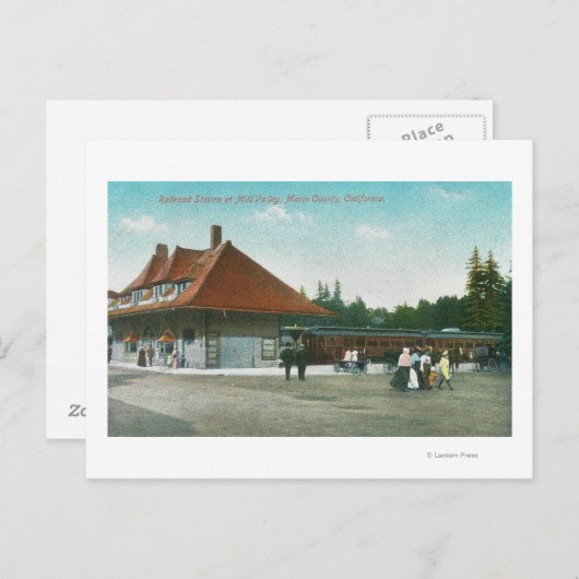 Buiten Uitzicht van het station Briefkaart (Voorkant / Achterkant)