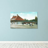 Buiten Uitzicht van het station Canvas Afdruk (Insitu (Houten vloer))