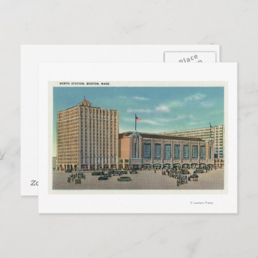 Buiten Uitzicht van het station van het noorden Briefkaart (Voorkant / Achterkant)