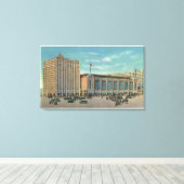 Buiten Uitzicht van het station van het noorden Canvas Afdruk (Insitu (Houten vloer))