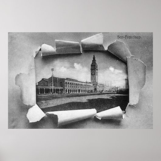 Buiten Uitzicht van het veerstation Poster (Voorkant)
