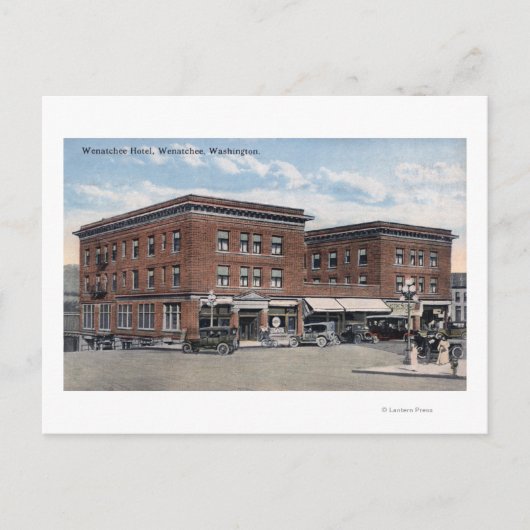 Buiten Uitzicht van het Wenatchee Hotel Briefkaart (Voorkant)