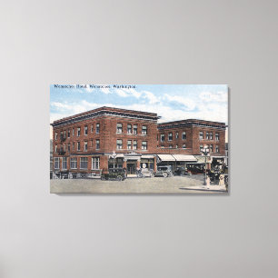 Buiten Uitzicht van het Wenatchee Hotel Canvas Afdruk