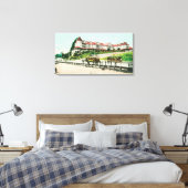 Buiten Uitzicht van het Zee-strand-hotel Canvas Afdruk (Insitu (Slaapkamer))