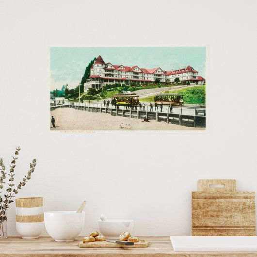 Buiten Uitzicht van het Zee-strand-hotel Poster (Keuken)