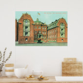 Buiten Uitzicht van het ziekenhuis Hahnemann Poster (Keuken)