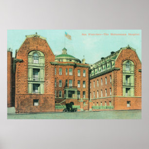 Buiten Uitzicht van het ziekenhuis Hahnemann Poster