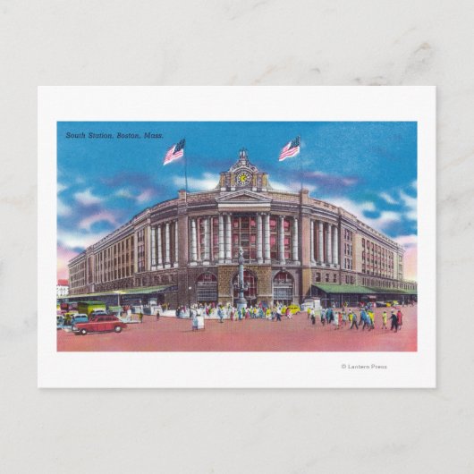 Buiten Uitzicht van het Zuidstation Briefkaart (Voorkant)