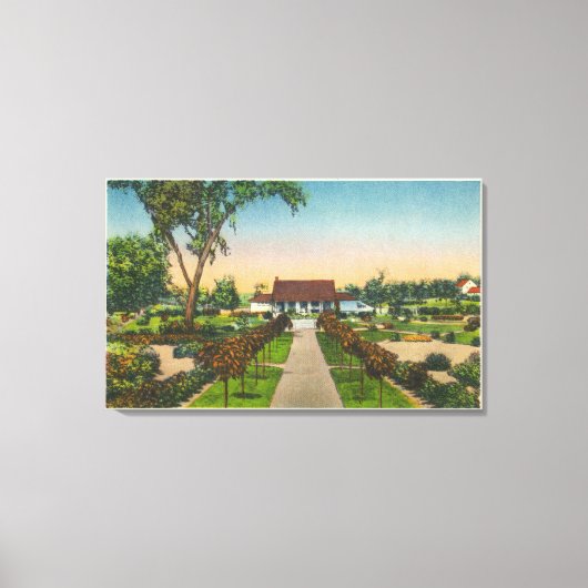 Buiten Uitzicht van Hoopes Gardens Club House Canvas Afdruk (Voorkant)