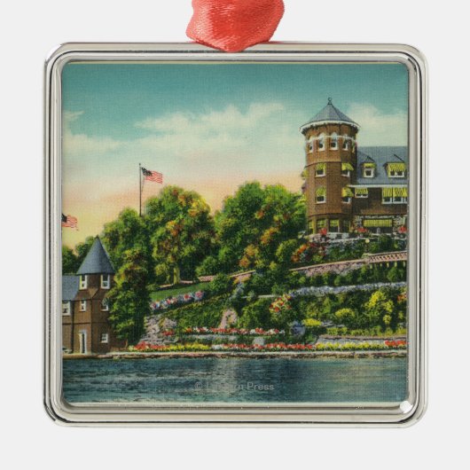 Buiten Uitzicht van Hopewell Hall Metalen Ornament (Voorkant)