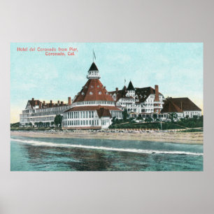Buiten Uitzicht van Hotel del Coronado van Pier Poster