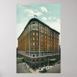 Buiten Uitzicht van Hotel Seneca Poster