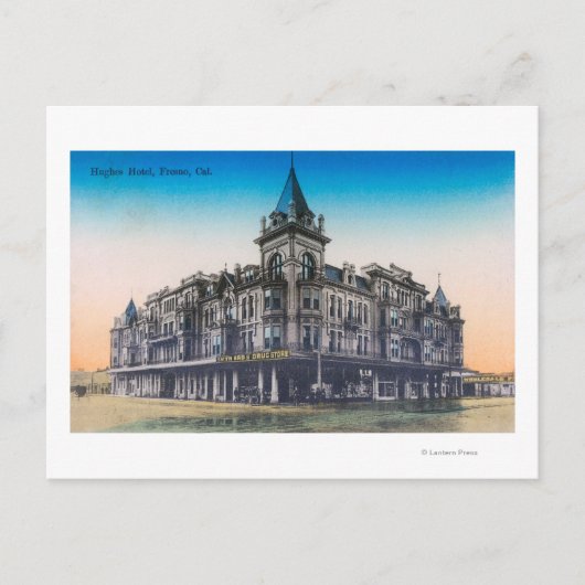 Buiten Uitzicht van Hughes HotelFresno, CA Briefkaart (Voorkant)