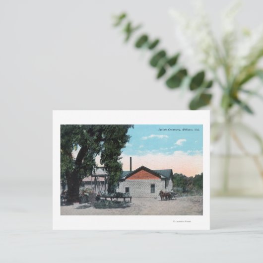Buiten Uitzicht van Jacinto CreameryWillows, CA Briefkaart (Staand voorkant)