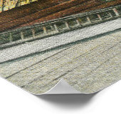 Buiten Uitzicht van Log Cabin Soda Works, Church o Poster (Hoek)