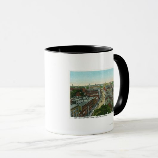 Buiten Uitzicht van Longmees House Mok (Voorkant rechts)