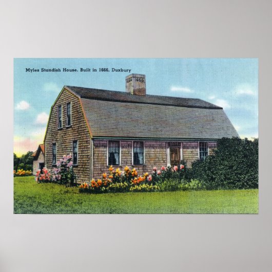 Buiten Uitzicht van Myles Standish House Poster (Voorkant)