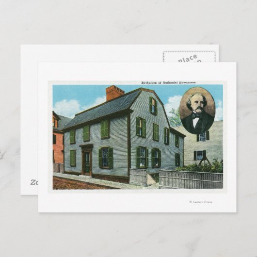 Buiten Uitzicht van Nathaniel Hawthorne's Briefkaart (Voorkant / Achterkant)
