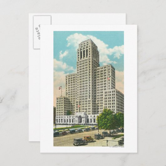 Buiten Uitzicht van NY State Kantoor Bldg Briefkaart (Voorkant / Achterkant)