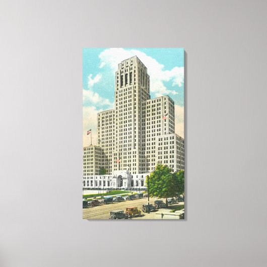 Buiten Uitzicht van NY State Kantoor Bldg Canvas Afdruk (Voorkant)