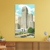 Buiten Uitzicht van NY State Kantoor Bldg Canvas Afdruk (Insitu (Woonkamer))