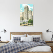 Buiten Uitzicht van NY State Kantoor Bldg Canvas Afdruk (Insitu (Slaapkamer))