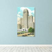 Buiten Uitzicht van NY State Kantoor Bldg Canvas Afdruk (Insitu (Houten vloer))