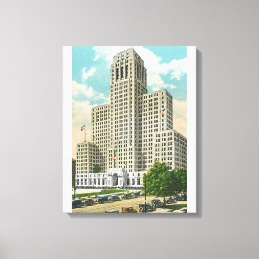 Buiten Uitzicht van NY State Kantoor Bldg Canvas Afdruk (Voorkant)