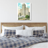 Buiten Uitzicht van NY State Kantoor Bldg Canvas Afdruk (Insitu (Slaapkamer))