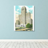 Buiten Uitzicht van NY State Kantoor Bldg Canvas Afdruk (Insitu (Houten vloer))