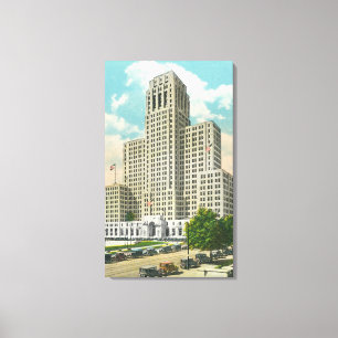 Buiten Uitzicht van NY State Kantoor Bldg Canvas Afdruk