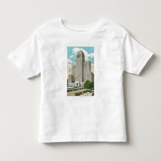 Buiten Uitzicht van NY State Kantoor Bldg Kinder Shirts (Voorkant)