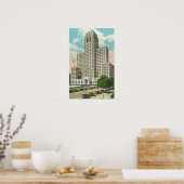 Buiten Uitzicht van NY State Kantoor Bldg Poster (Keuken)