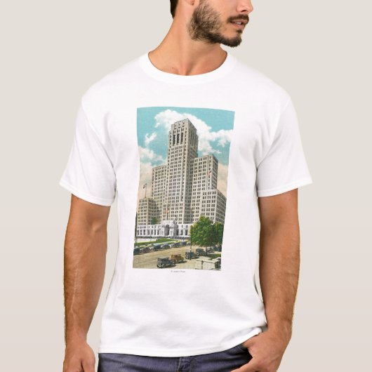 Buiten Uitzicht van NY State Kantoor Bldg T-shirt (Voorkant)